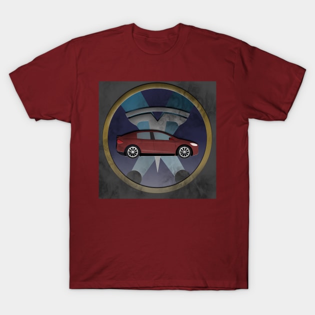 Tesla Model X T-Shirt by Adam Thornton Illustration